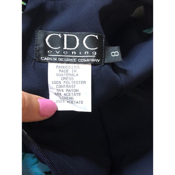 NWT 1990s-Y2K CDC EVENING FloralRuffle Cross Back Boxy Mini Dress.L-XL - Picture 9 of 10